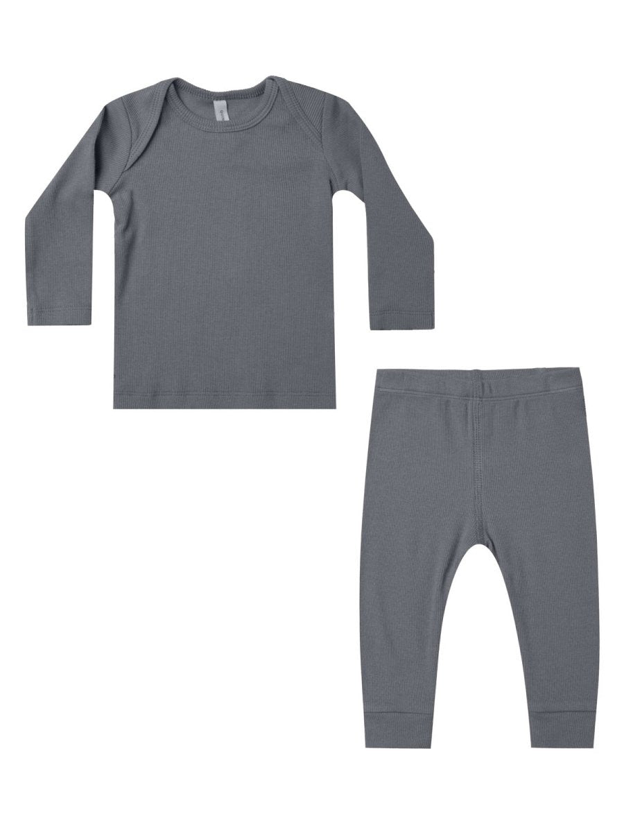 RIBBED TEE AND LEGGING SET, NAVY