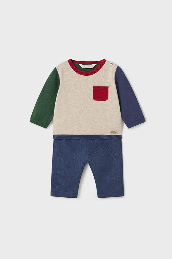 2 Piece Boys Knit Infant Set Colorblock