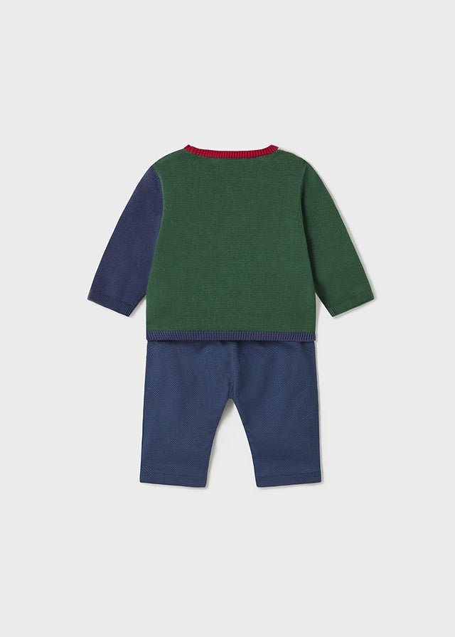 2 Piece Boys Knit Infant Set Colorblock
