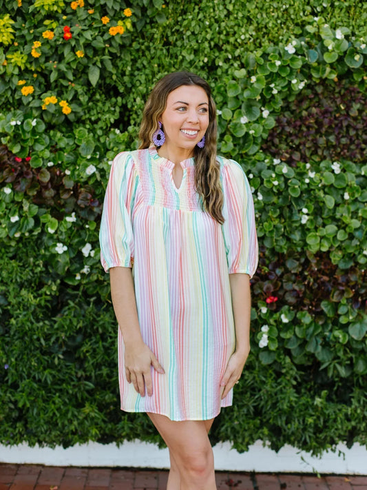 Amelia Pastel Stripe Tunic Dress