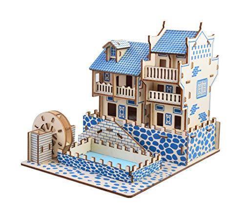Natural Wood 3D Puzzle Ancient Town Craft Building Set