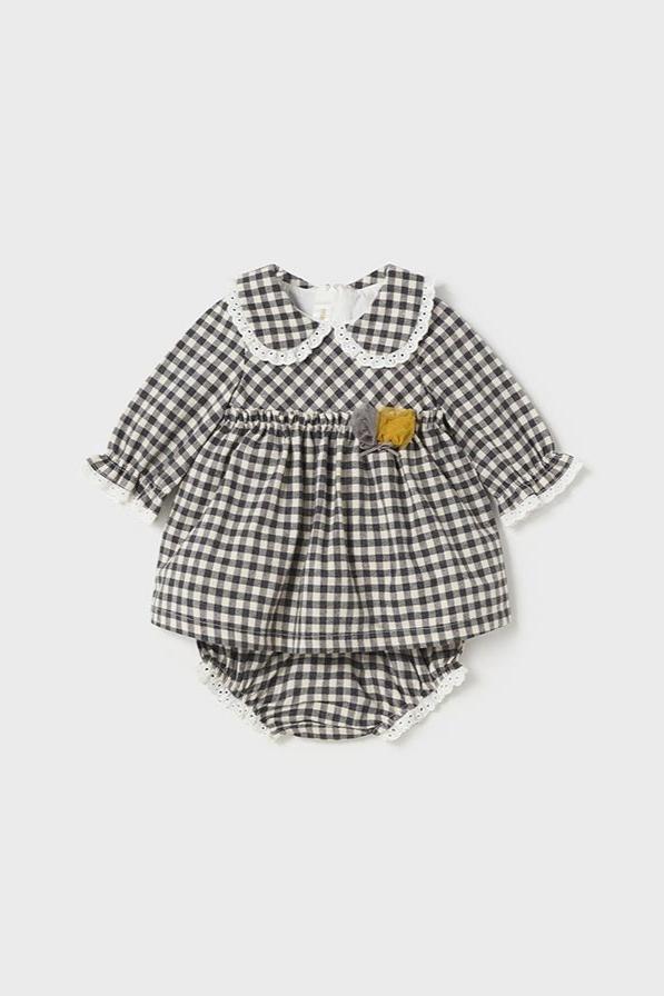 Cotton Gingham Dress W/Bloomers