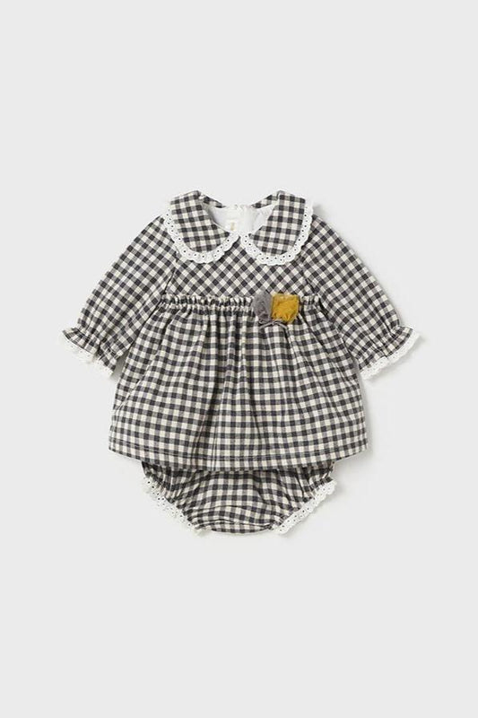 Cotton Gingham Dress W/Bloomers