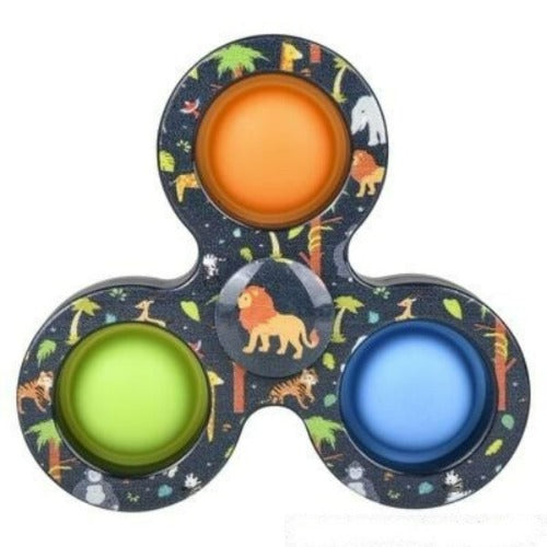 3.33" Zoo Bubble Popper Spinner