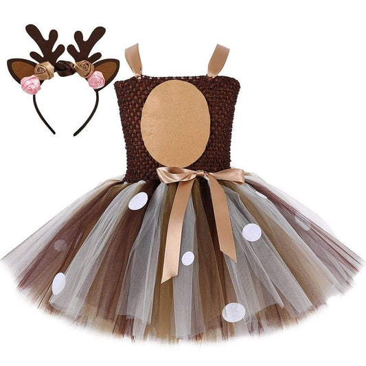 Girl's Clothing Reindeer Tulle Tutu Dress