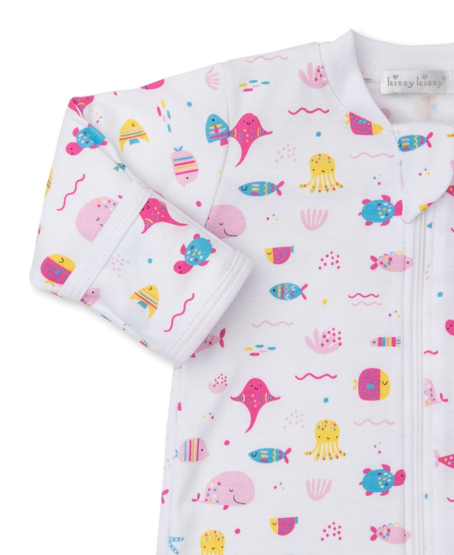 Sea Life Fun Pink Zip Footie