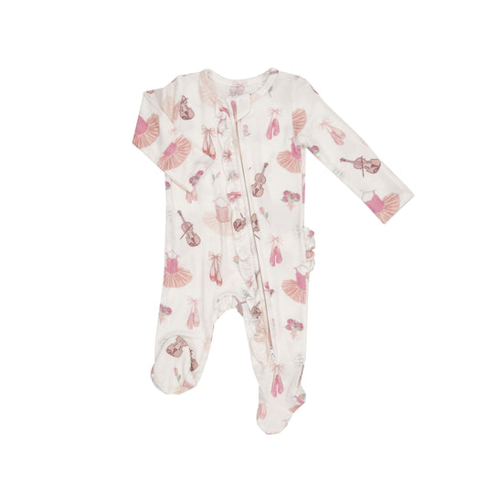 Angel Dear Ballet Ruffle Zipper Footie